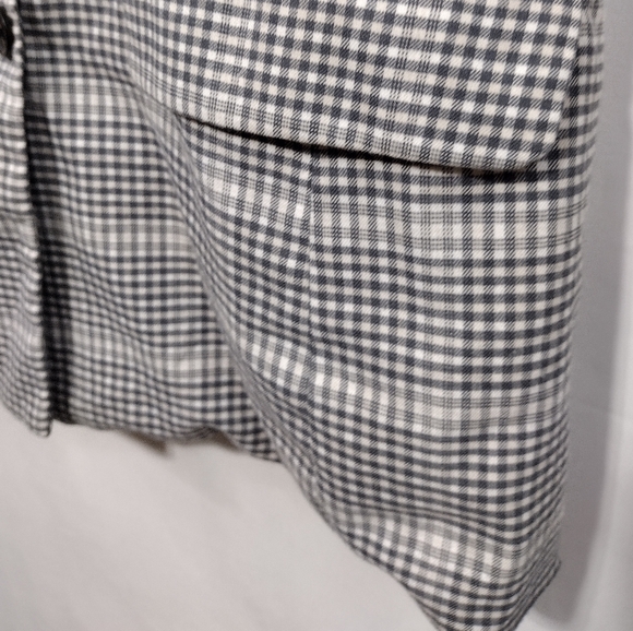 Abercrombie & Fitch Double Breasted Plaid Blazer Women's XL Black White Office - Picture 5 of 9